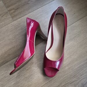 Cole Haan Women's Red Peep Toe Heels